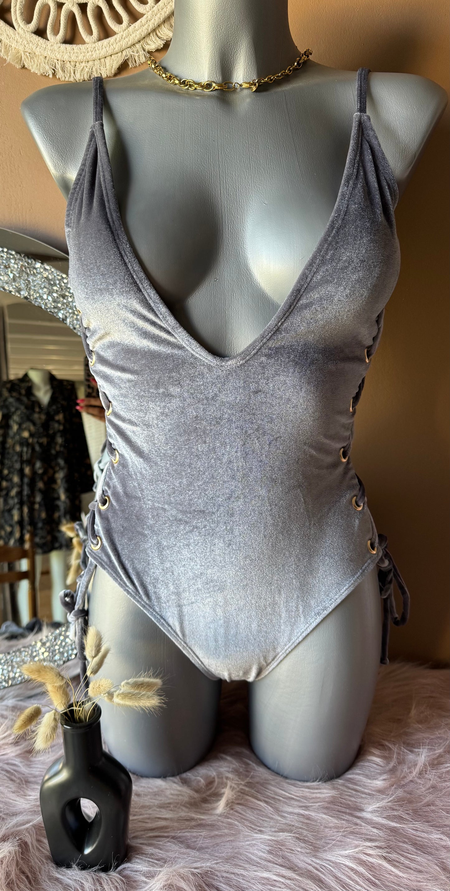 Maillot velours gris