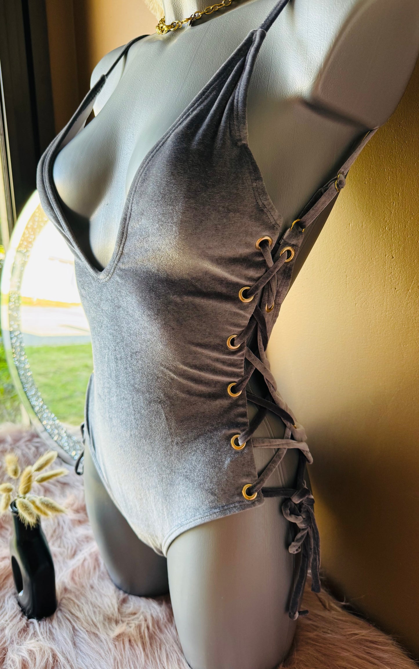 Maillot velours gris