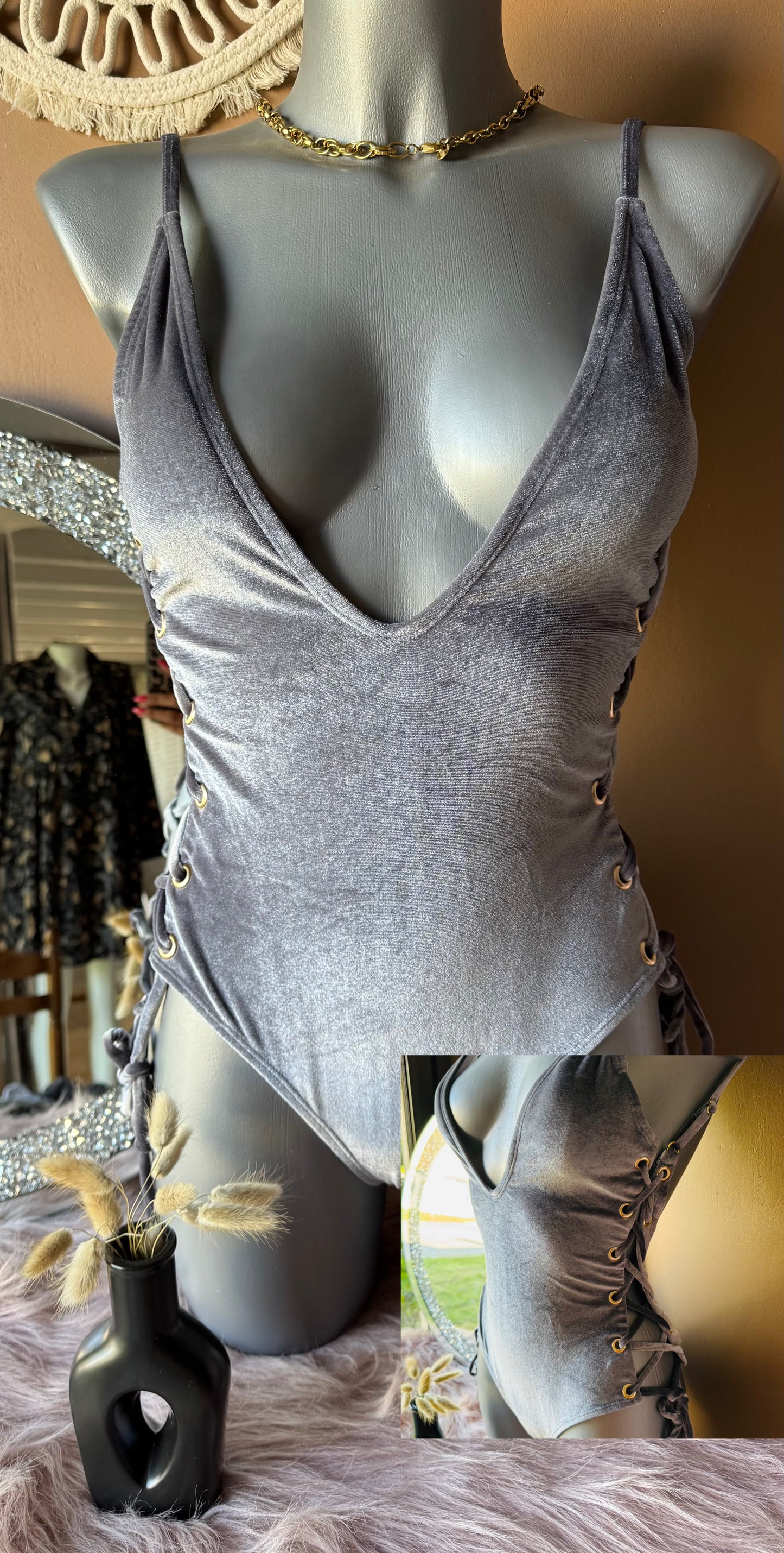 Maillot velours gris